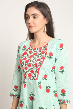 Admyrin Pure Cambric Cotton Printed Kurta Set With Dupatta