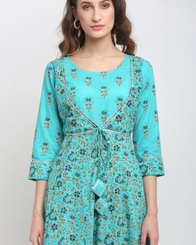 Admyrin Pure Cambric Cotton Printed Kurta Set With Dupatta