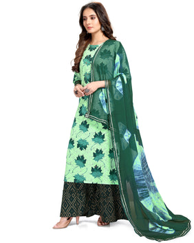 Admyrin Pure Cambric Cotton Printed Kurta Set With Dupatta