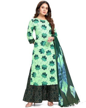 Admyrin Pure Cambric Cotton Printed Kurta Set With Dupatta