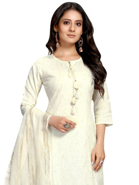 Admyrin Pure Cambric Cotton Embroidered Kurta Set With Dupatta