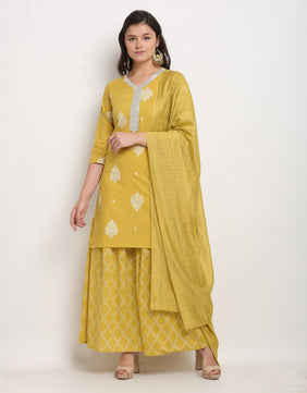 Admyrin Pure Cambric Cotton Printed Kurta Set With Dupatta