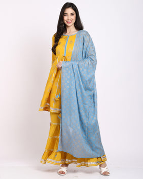 Admyrin Rayon Printed Kurta Set With Dupatta