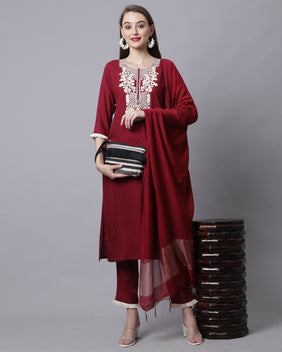 Admyrin Pure Cotton Dori Work Kurta Set With Dupatta