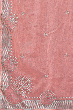 Admyrin Shimmer Zari and Stone Work Designer Party Wear Saree with Blouse Piece