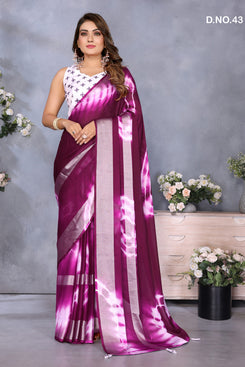 Admyrin Moss Base Function Wear Leheriya Print Saree with Blouse Piece