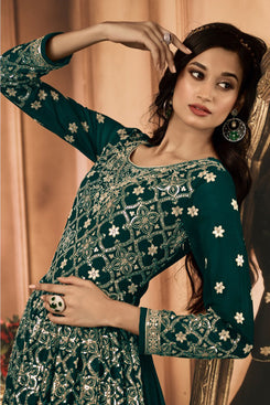 Admyrin Heavy Georgette Party Wear Designer Embroidered Heavy Gown With Dupatta