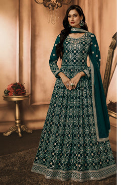 Admyrin Heavy Georgette Party Wear Designer Embroidered Heavy Gown With Dupatta