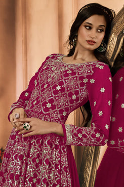 Admyrin Heavy Georgette Party Wear Designer Embroidered Heavy Gown With Dupatta