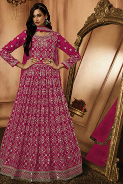 Admyrin Heavy Georgette Party Wear Designer Embroidered Heavy Gown With Dupatta