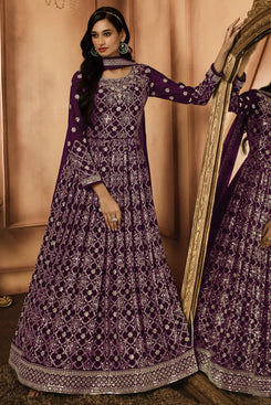 Admyrin Heavy Georgette Party Wear Designer Embroidered Heavy Gown With Dupatta