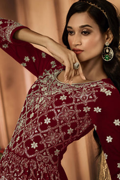 Admyrin Heavy Georgette Party Wear Designer Embroidered Heavy Gown With Dupatta