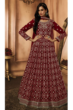 Admyrin Heavy Georgette Party Wear Designer Embroidered Heavy Gown With Dupatta
