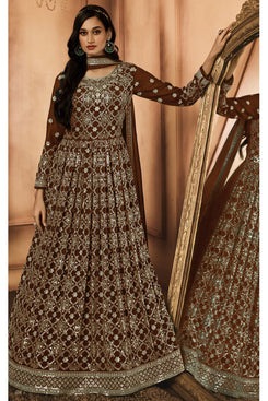 Admyrin Heavy Georgette Party Wear Designer Embroidered Heavy Gown With Dupatta