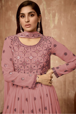 Admyrin Heavy Georgette Party Wear Designer Embroidered Heavy Gown With Dupatta