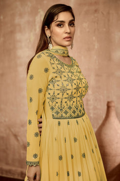 Admyrin Heavy Georgette Party Wear Designer Embroidered Heavy Gown With Dupatta