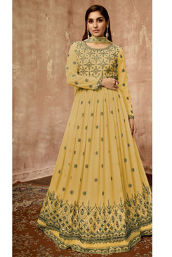 Admyrin Heavy Georgette Party Wear Designer Embroidered Heavy Gown With Dupatta