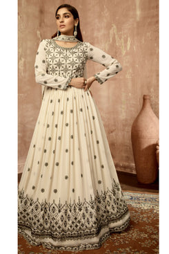 Admyrin Heavy Georgette Party Wear Designer Embroidered Heavy Gown With Dupatta