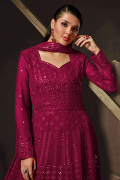 Admyrin Heavy Georgette Party Wear Designer Embroidered Heavy Gown With Dupatta
