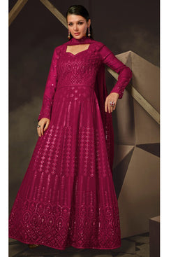 Admyrin Heavy Georgette Party Wear Designer Embroidered Heavy Gown With Dupatta