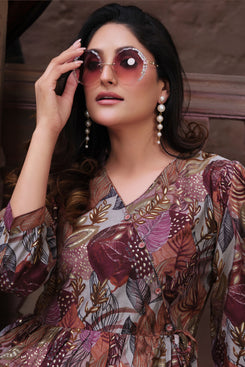 Admyrin Premium Chanderi Traditional Function Wear Readymade Kurti With Pant