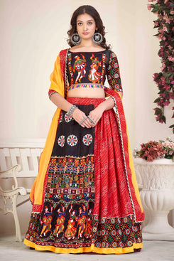 Navratri Special Admyrin Cotton Silk Embroidered Heavy Lehenga Choli