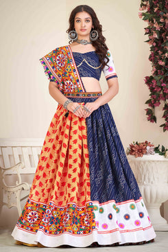 Navratri Special Admyrin Cotton Silk Embroidered Heavy Lehenga Choli