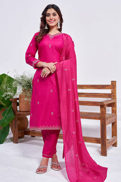 Admyrin Rani Pink Rayon Trendy Elementary Designer Readymade Salwar Suit