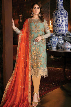 Admyrin Georgette EID Special Designer Straight Cut Semi-stitched Salwar Suit