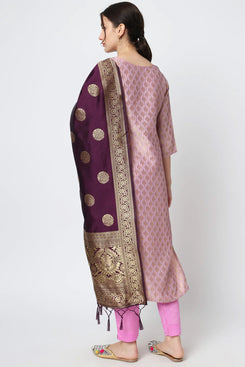 Admyrin Pink Cotton Silk Embroidered Party Wear Readymade Salwar Suit