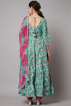 Admyrin Multi Colour Viscose Rayon Ready to Wear Salwar Suit with Bottom and Dupatta