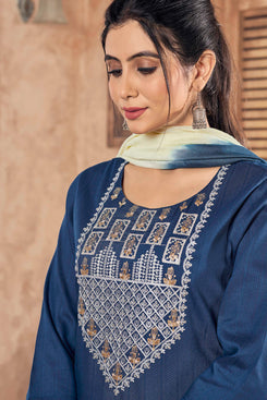 Admyrin Blue Pure Viscose Traditional Function Wear Readymade Salwar Suit