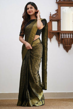 Admyrin Banarasi Soft Silk Woven Traditional Function Wear Saree with Blouse Piece