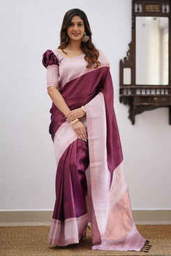 Admyrin Multi Color Soft Silk Party Wear Banarasi Saree with Blouse Piece
