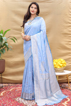 Designer Shimmering Zari Work Banarasi Saree with Blouse Piece