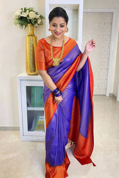 Admyrin Banarasi Art Silk Designer Function Wear Saree with Blouse Piece