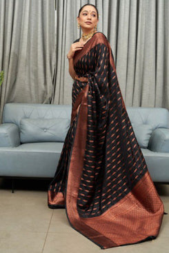 Admyrin Banarasi Soft Silk Woven Festival Wear Saree with Matching Blouse Piece