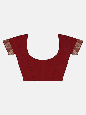 Bhelpuri Maroon Linen Art Silk Woven Saree with Blouse Piece
