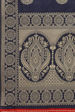 Admyrin Dark Blue Banarasi Silk Woven Dupatta