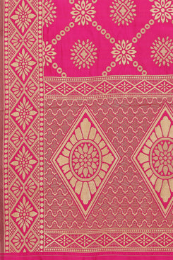 Admyrin Pink Banarasi Silk Woven Dupatta