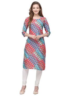 Admyrin Multi Colour Cotton Muslin Straight Fit Digitally Printed Kurti