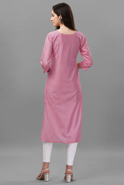 Admyrin Chanderi Cotton Hand Embroidered & Mirror Work Ready to Wear / Party Wear Kurtis