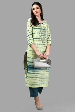 Admyrin Tie-&-Dye Chanderi Cotton Hand Embroidered & Mirror Work Ready to Wear / Party Wear Kurtis