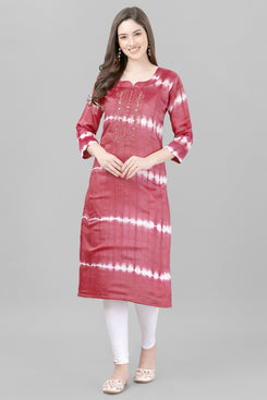 Admyrin Tie-&-Dye Chanderi Cotton Hand Embroidered & Mirror Work Ready to Wear / Party Wear Kurtis