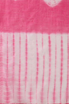 Admyrin Pink Chanderi Cotton Tie & Dye Printed Dupatta
