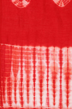 Admyrin Red Chanderi Cotton Tie & Dye Printed Dupatta