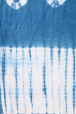 Admyrin Blue Chanderi Cotton Tie & Dye Printed Dupatta