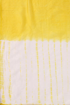 Admyrin Yellow Chanderi Cotton Tie & Dye Printed Dupatta