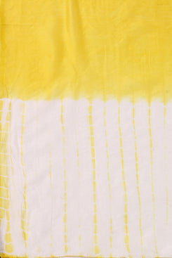 Admyrin Yellow Chanderi Cotton Tie & Dye Printed Dupatta