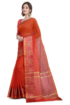 Bhelpuri Red Cotton Kota Doria Jacquard work Traditional Saree with Blouse Piece
